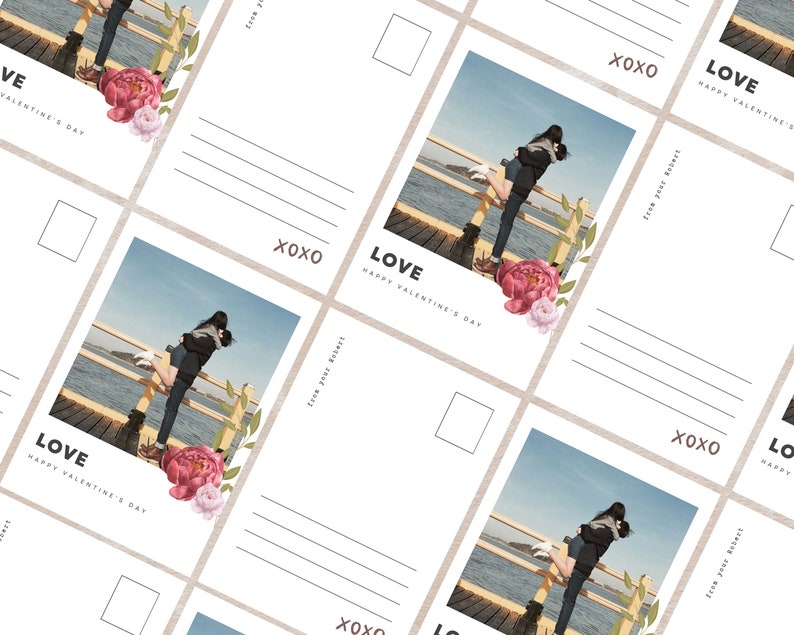 Valentines Postcard Templates | Printable Valentines Day Postcard ...