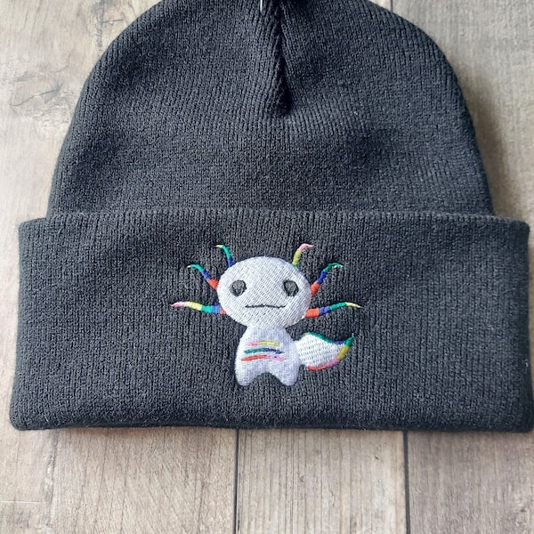 Axolotl Beanie Hat Rainbow Theme Adults Size LGBT Pride Pet Theme Gift Idea Stocking Filler Other Variations Available