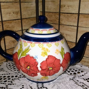 Gorgeous Floral Design Hand Painted Ceramics Dutch Wax By Coastline Imports Teapot