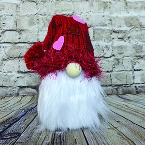 Valentines Gnome | Red Heart Gnome | Gnome with Hearts | Springtime Gnome | Mothers Day Gnome | Bridal Gift Gnome