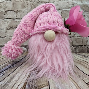 Pink Sparkle Woodland Gnome