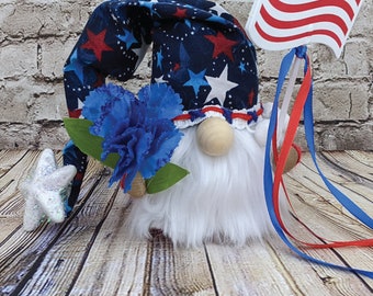 4th of July Patriotic Americana Gnomes. USA Independence Day Decor, Labor Day Tiered Tray Gnome