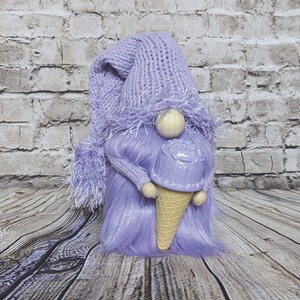 Mothers Day Gnome Gift | Mothers Day Gnome Plush | Beach Gnome with Ice Cream | Plush Pink