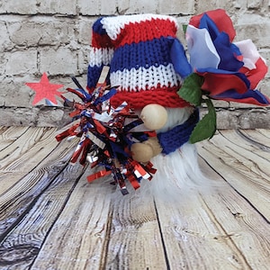 4th of July Patriotic Americana Gnome. USA Independence Day Decor, Labor Day Tiered Tray Gnome