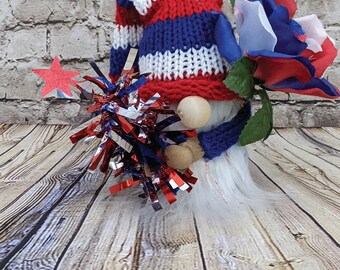 4th of July Patriotic Americana Gnome. USA Independence Day Decor, Labor Day Tiered Tray Gnome