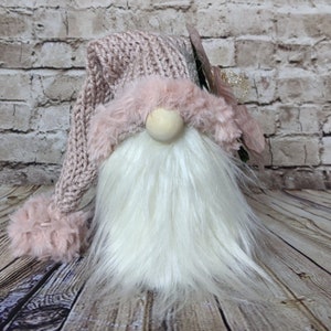 Retro Vintage Rose Gold And Blush Fuzzy Grunge Woodland Gnome