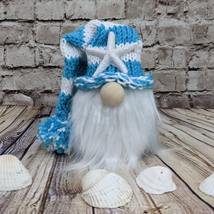 Beach Gnome Blue And White | Great Gift For Beach Lovers | Gift For Boaters And Sailors | Perfect Decoration For Beach Home