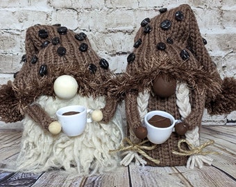Coffee Gnome Coffee Lovers Gift Farmhouse Kitchen Coffee Gnome Tiered Tray Gnome Farmhouse Gift