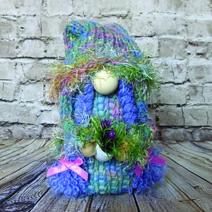 Girl Plant Lover Gnome | Multicolor Fuzzy Grunge Woodland Gnome | Garden Gnome | Succulent Gnome