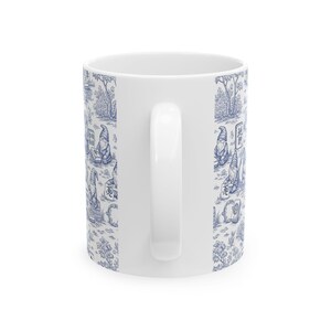 Gnomes Playing Mahjong Whimsical Blue Ceramic Mug, Mahjong Coffee Cup, Cute Gift for Mahjong Players, Cozy Home Accessory imagem 4