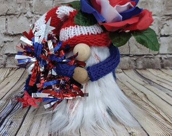 4th of July Patriotic Americana Gnomes. USA Independence Day Decor, Labor Day Tiered Tray Gnome