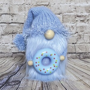Donut Lovers Gift | Blue Donut Gnome | Coffee Gnome Great For Coffee Bar | Coffee Gnome | Coffee Lovers Gift | Kitchen Coffee Gnome