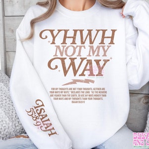 Retro christelijk shirt SVG PNG, vintage bijbelaffirmatie svg png, YHWH Not My Way svg png, Minimal Christian Streetwear png, bijbelvers Svg