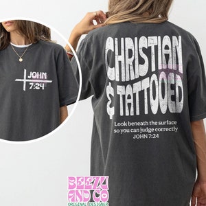 Christian and Tattooed Svg Png, Scripture Christian Svg Png, Christian Shirt, Aesthetic Christian svg, Jesus Loves You svg png