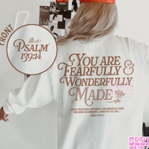 Fearfully and Wonderfully Made Svg Png,  Scripture Christian Svg Png, Christian Shirt, Aesthetic Christian svg, Jesus Loves You svg png