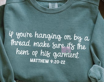 Christian PNG, Christian SVG, Retro Sublimation Design Download, Trendy Shirt Design, Hem of His Garment Svg Png, Bible Verse Svg Png