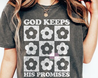 Christian PNG, Christian SVG, Retro Sublimation Design Download, Trendy Shirt Design, God Keeps His Promises svg png, Bible Verse Svg Png
