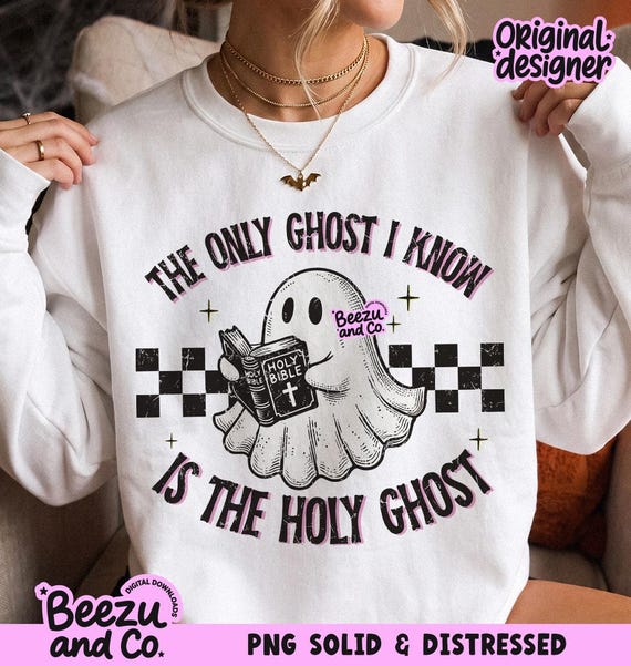 Retro Christian Halloween Ghost PNG, Holy Ghost Design, Digital Download