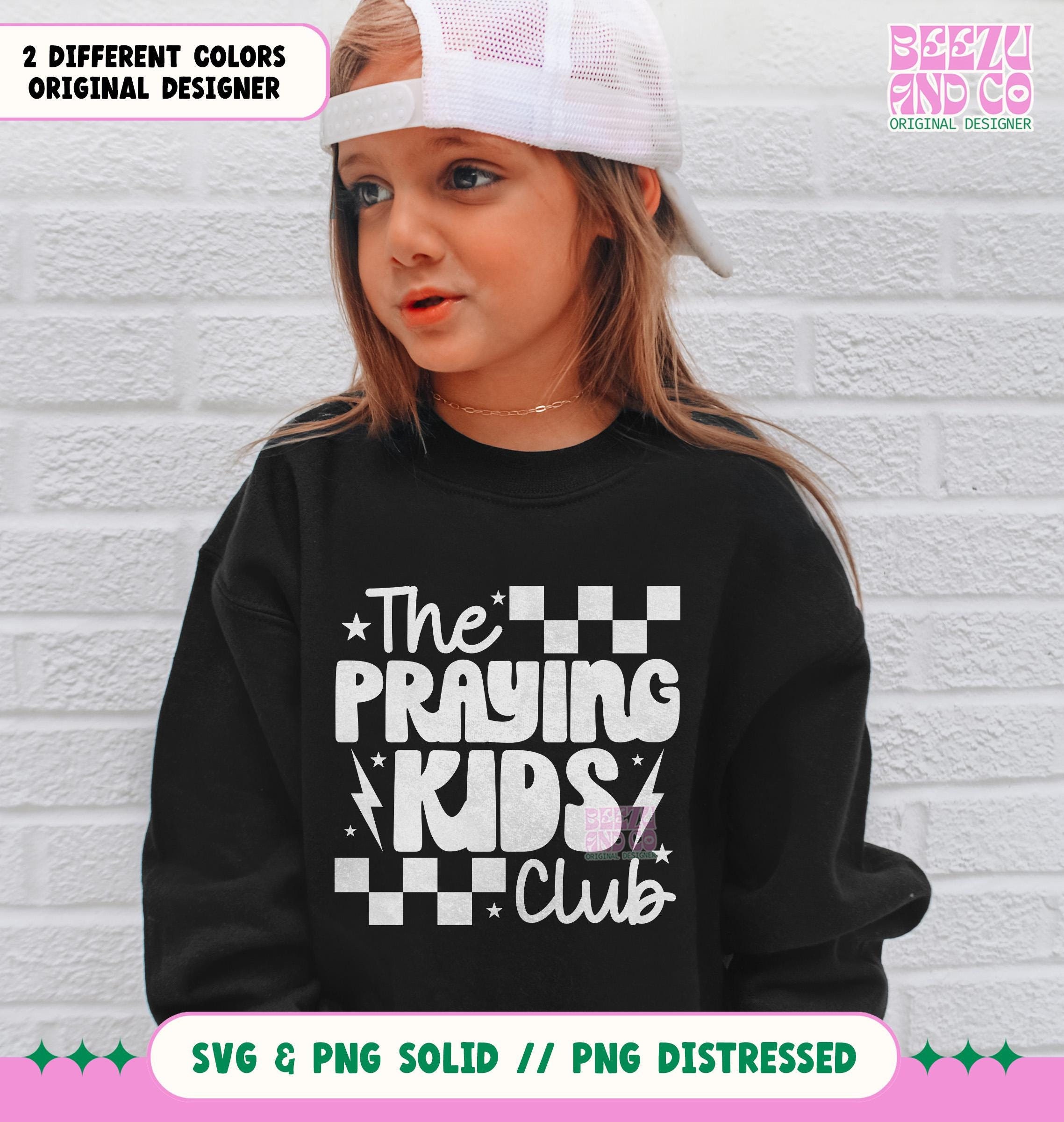 Praying Kids Club SVG PNG, Christian PNG, Christian Svg, Retro Sublimation Design Download, Trendy Shirt Design,  Christian Kid Svg Png