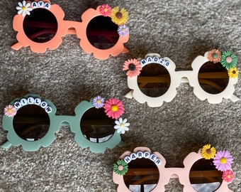 Personalised Flower Sunglasses, Wild Flower Sunglasses, Sunglasses For Kids