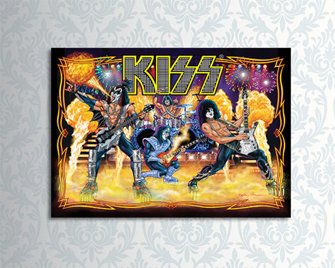 Kiss Pinball Backglass Framed / Unframed Poster Etsy