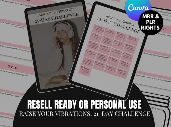 Raise Your Vibrations in 21 Days - Challenge for Personal Use or  Done-for-you MRR PLR Rights- Beginner Friendly- Resell as is or Customize -  Etsy