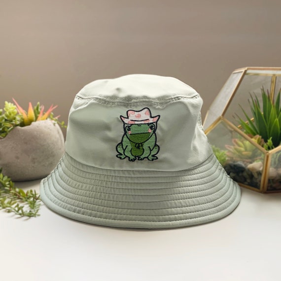 Embroidered Frog With Cowboy Hat Bucket 