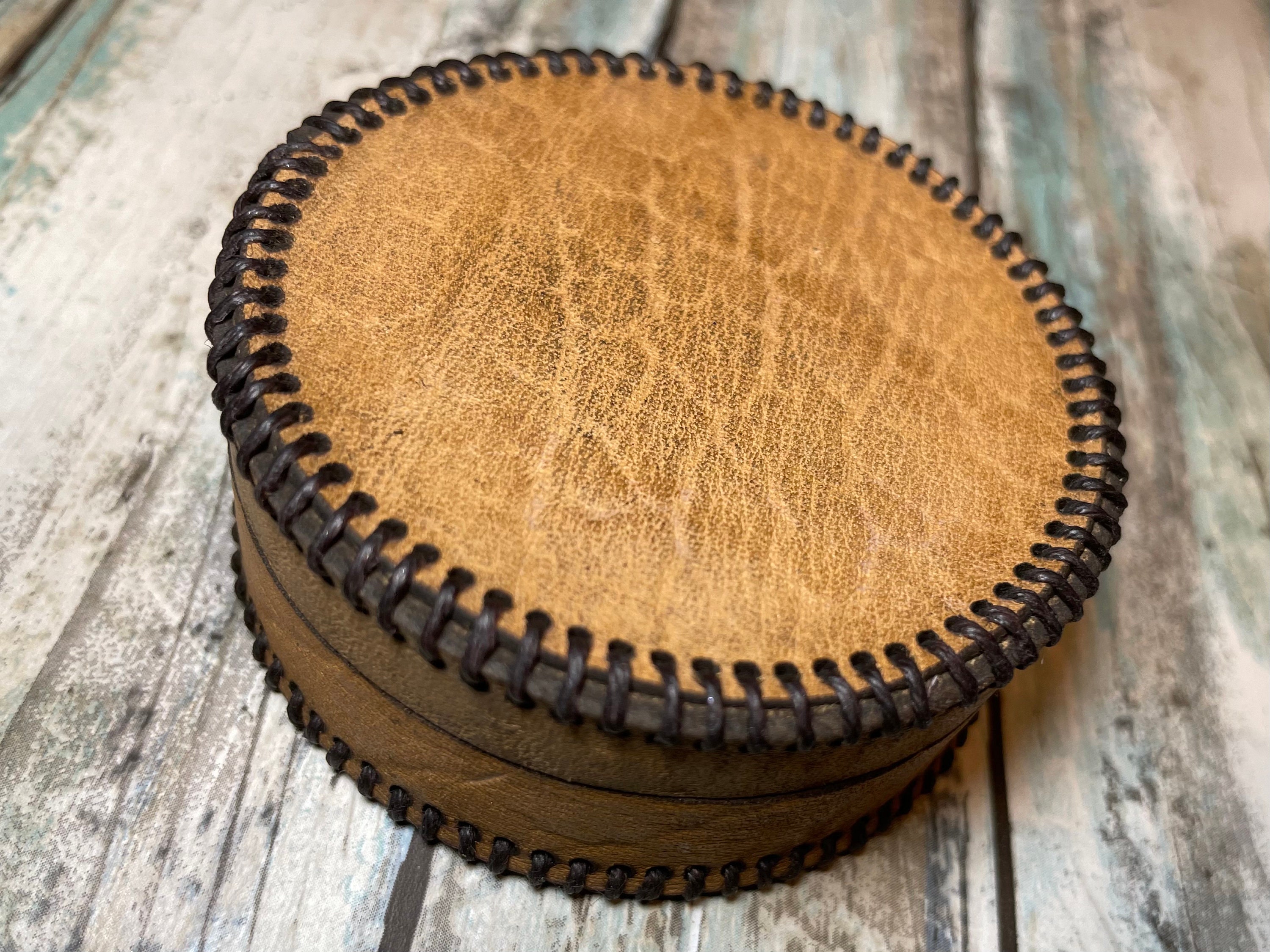 Personalized Tan Leather Snuff Can Cover Handcrafted Tobacco Etsy