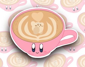 Kirby Coffee Latte Autocollant en vinyle