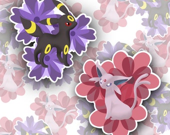 Umbreon en Espeon Eeveelutions Vinyl Stickers