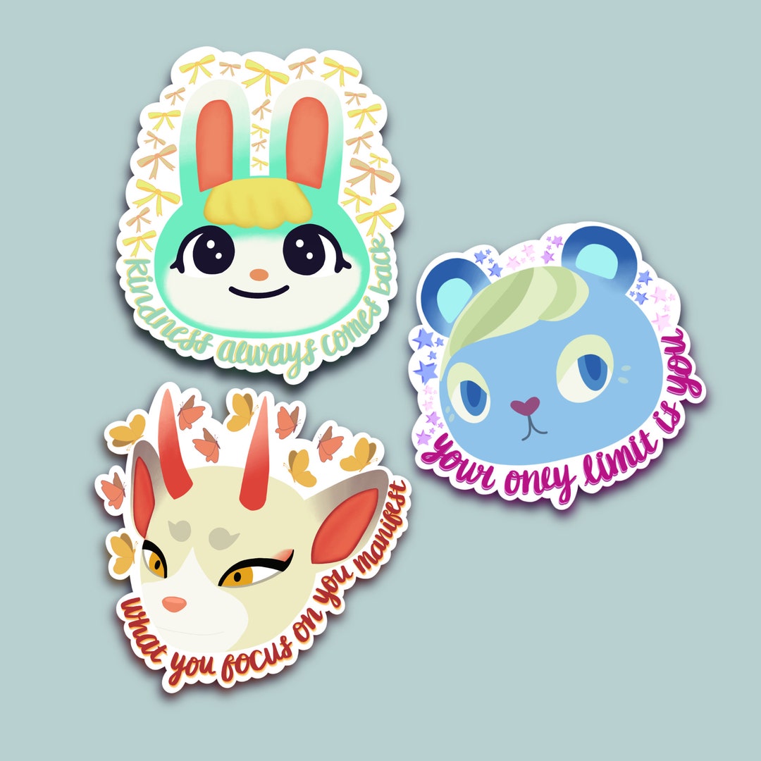 Shino Sasha and Ione Animal Crossing Vinyl Stickers ACNH Etsy