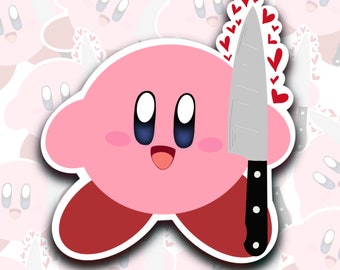 Kirby Knife Meme Vinyl Sticker / Poyo