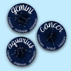 Signe du zodiaque Constellation Astrologie Autocollants en vinyle, Capricorne Bélier Poissons Sagittaire Scorpion Lion Balance Vierge Taureau Verseau Gémeaux Cancer