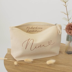 Personalisierte Kosmetiktasche, Patentante fragen, Geschenk für Taufpatin, Geschenkidee Taufe Patin, Set mit Armband