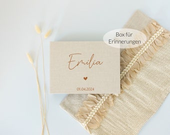 Personalisierbare Aufbewahrungsbox | Erinnerungsbox | Name mit Herz | Individuelles Geschenk