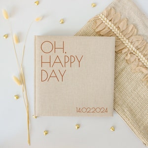 Album fotografico personalizzato, album di nozze, libro degli ospiti di nozze, regalo per la fidanzata, Oh Happy Day