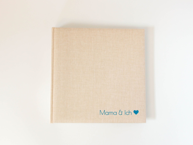 Personalisierbares Fotoalbum 25x25 oder 30x31 cm Herz Blau