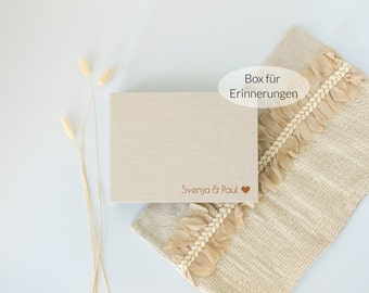 Personalisierbare Aufbewahrungsbox | Erinnerungsbox | Herz | Geschenk zur Geburt, Hochzeit, Taufe, Jahrestag, Geburtstag