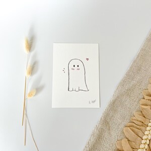 Dolce biglietto d'auguri per San Valentino, simpatico motivo fantasma, fidanzata da cartolina, qualcosina per San Valentino, idea regalo per San Valentino