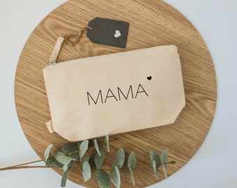 Täschchen MAMA und PAPA aus Bio-Baumwolle | Geschenk zu Muttertag | Geschenkidee Vatertag