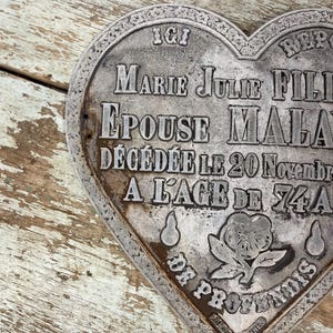 Vintage French cast iron grave marker