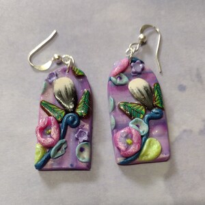 Handmade 3D Pink and Black Earrings sets