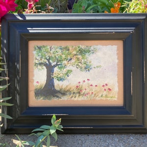 Hand Painted Tree and Wildflowers Card, Handmade image 9