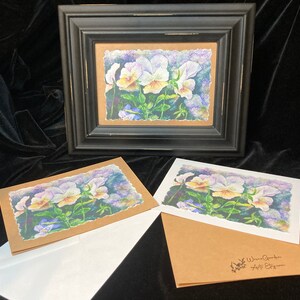 Handmade Card, Pansy Hand-painted Watercolor Print image 8