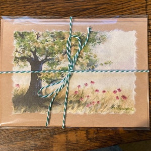 Hand Painted Tree and Wildflowers Card, Handmade image 8