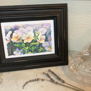 Handmade Card, Pansy Hand-painted Watercolor Print image 9