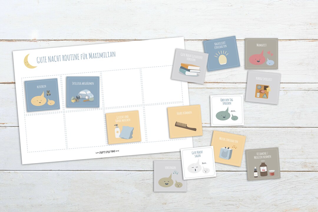 Printable Good Night Routine Cards for Toddlers / Sleep Etsy