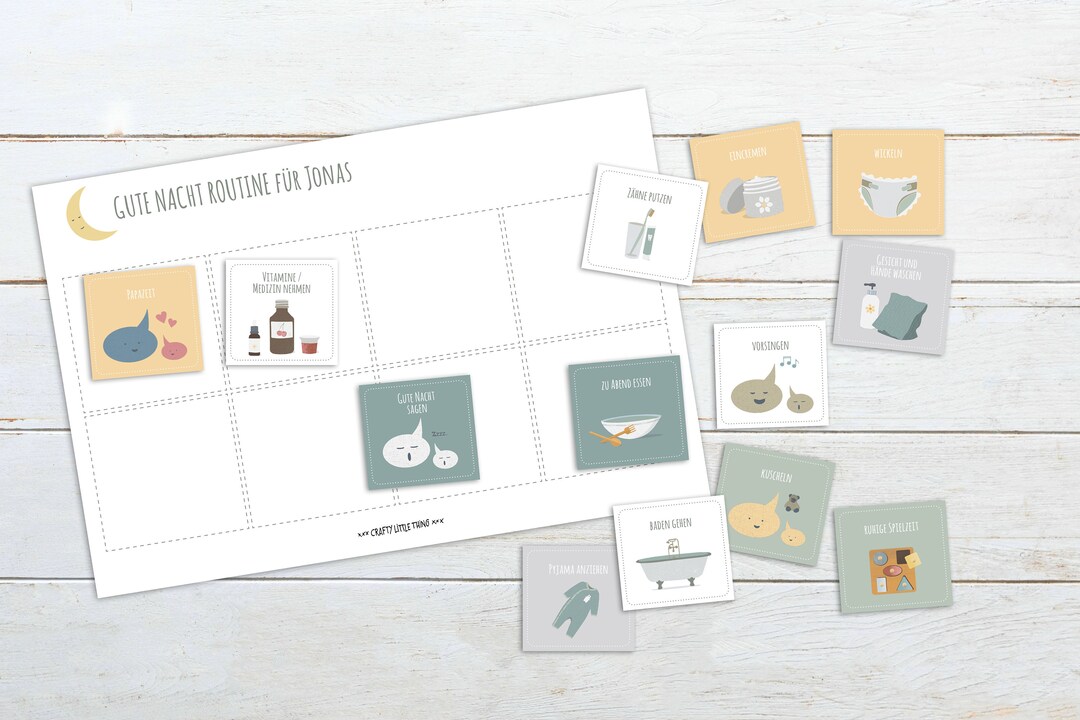 Printable Good Night Routine Cards for Toddlers / Sleep Etsy