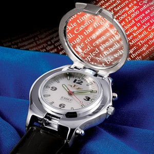 iBeam Watches, watch with magnifying lens and flashlight,  iBeam Watch, low vision watch, watch with LED flashlight,