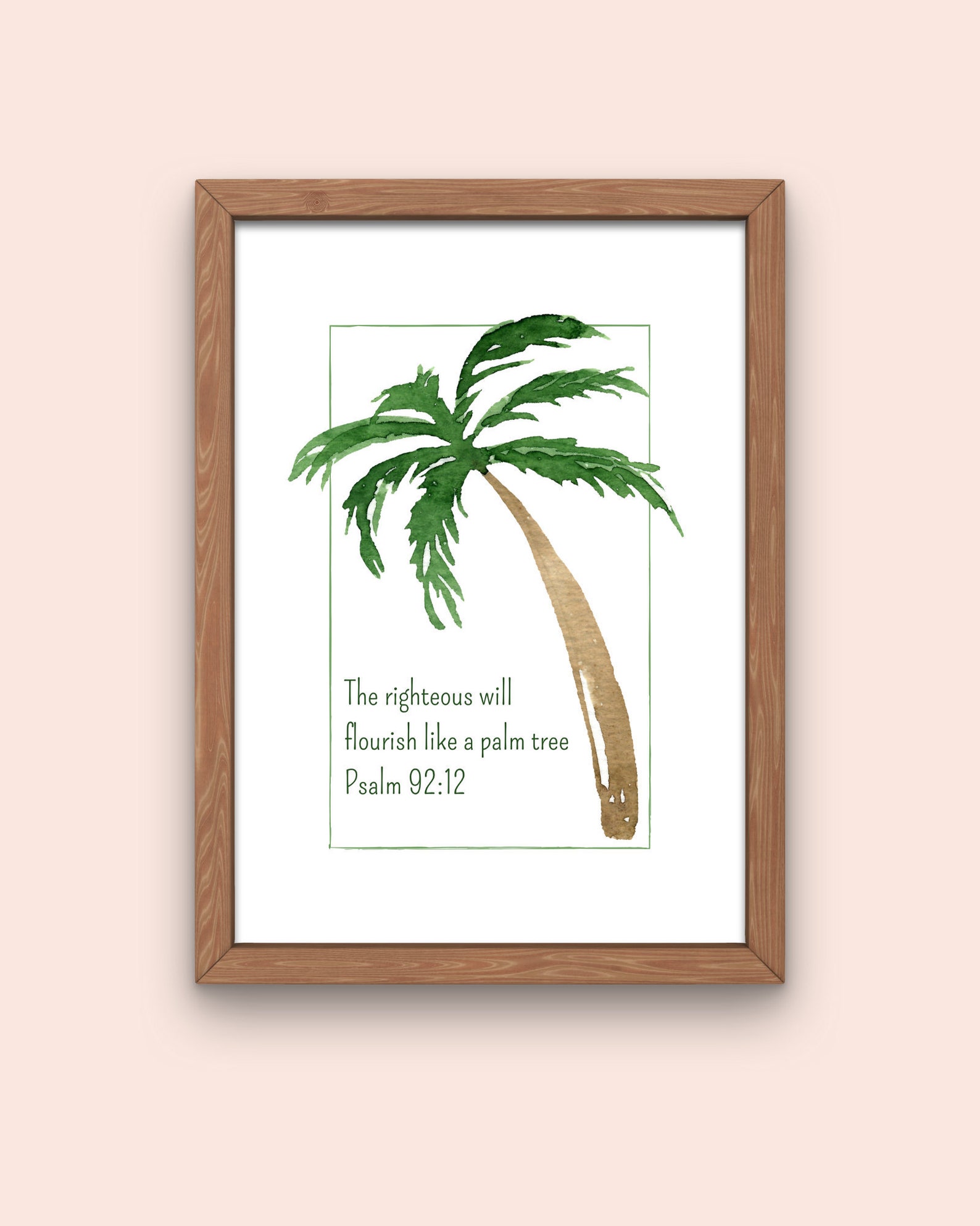 Psalm 9212 Palm Tree Wall Art Bible Verse Christian Wall  Etsy